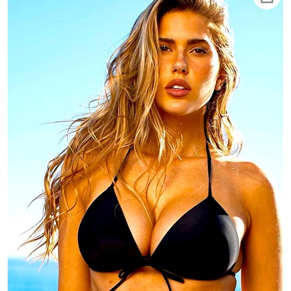 RELLECIGA Women's Tie Front Triangle Bikini Top- M - Picture 1 of 6